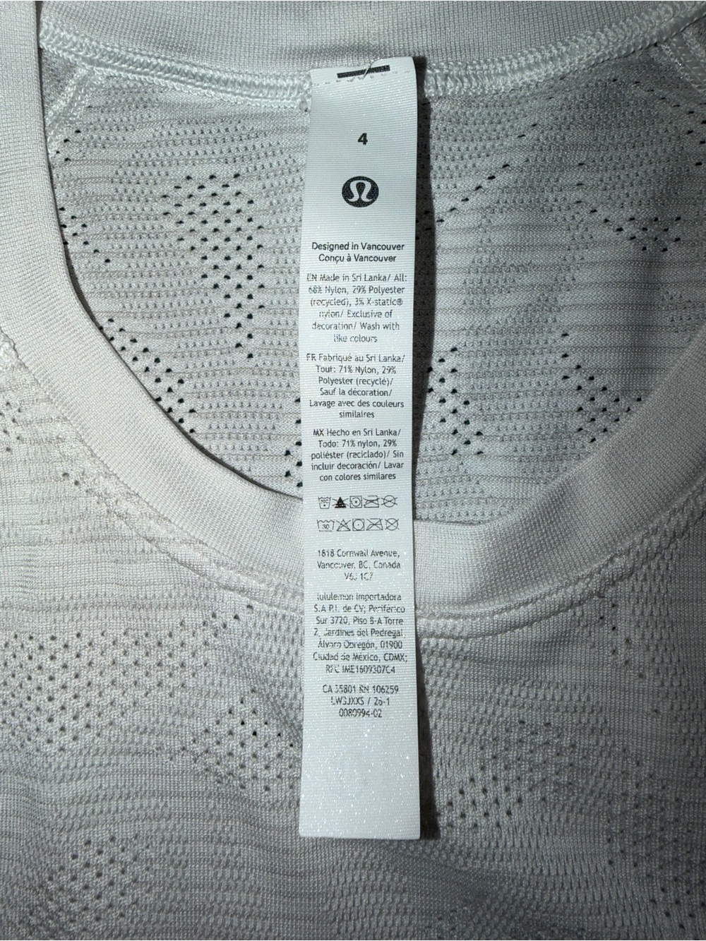 Lululemon Swiftly Tech Short Sleeve waist Length  Paisley
White Tee Women’s 4 - Picture 2 of 13